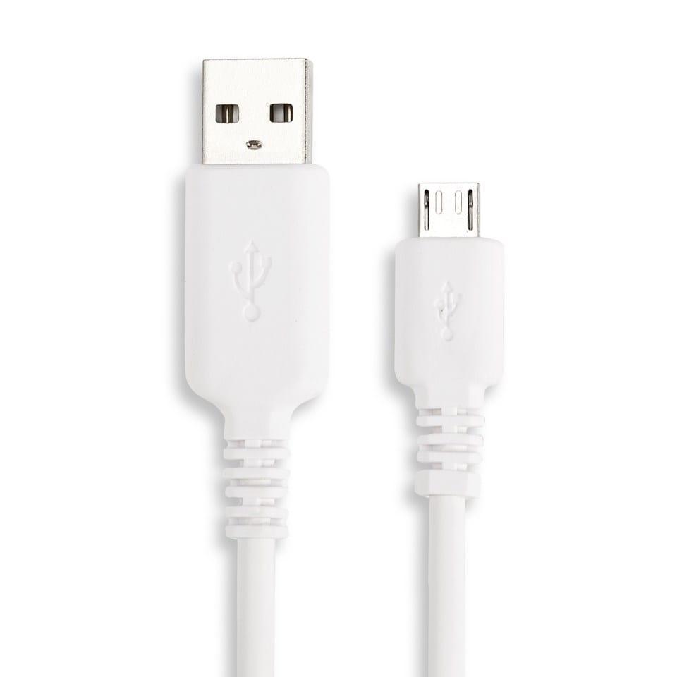 Linocell Micro-USB-kabel Hvit 1 m