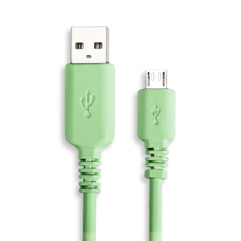 Linocell Micro-USB-kabel Grønn 1 m