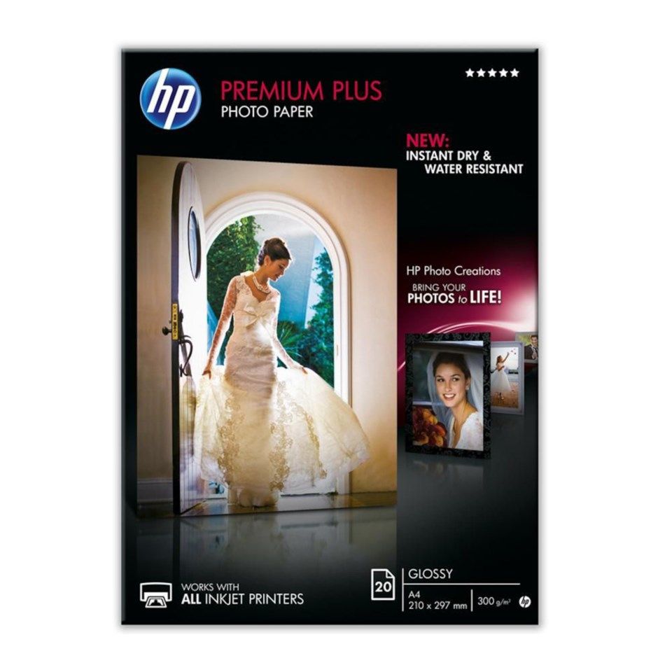 HP Premium Plus Glättat fotopapper A4 20-pack