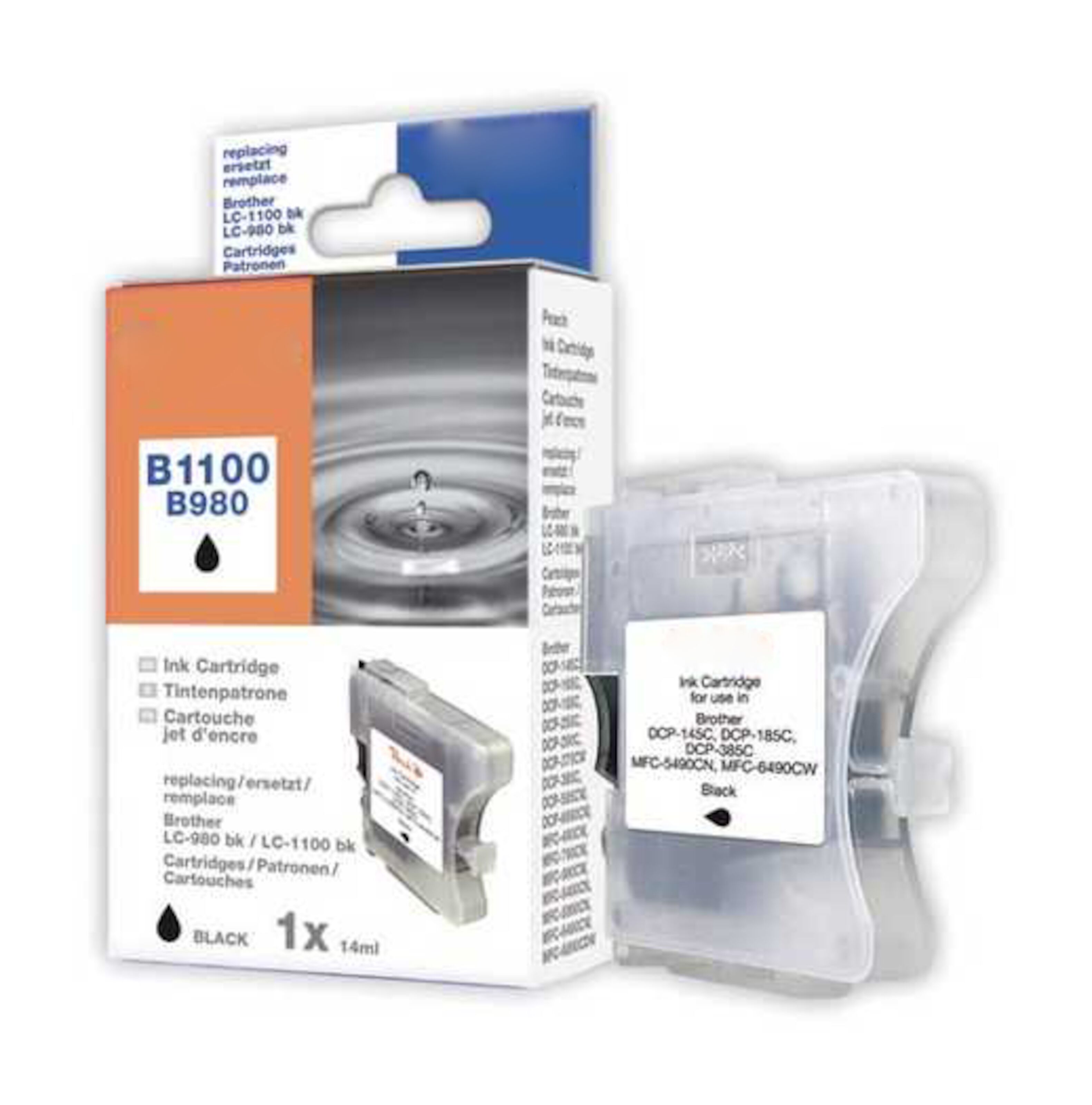 Peach LC980BK og LC1100BK Blekkpatron Svart