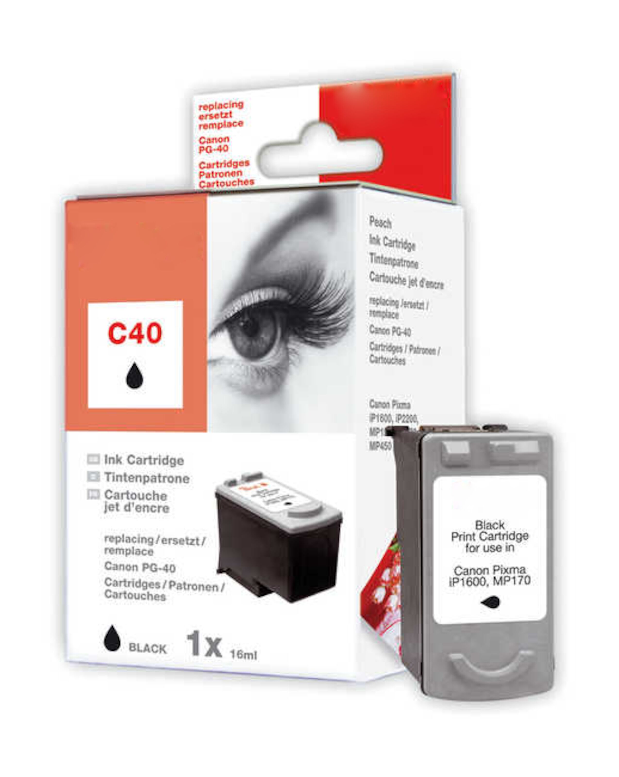 PG-40 Bläckpatron Svart