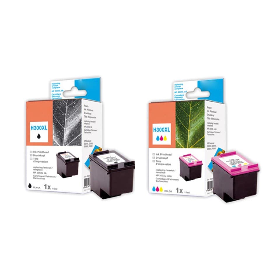Peach Bläckpatron motsvarar HP 300XL 2-pack