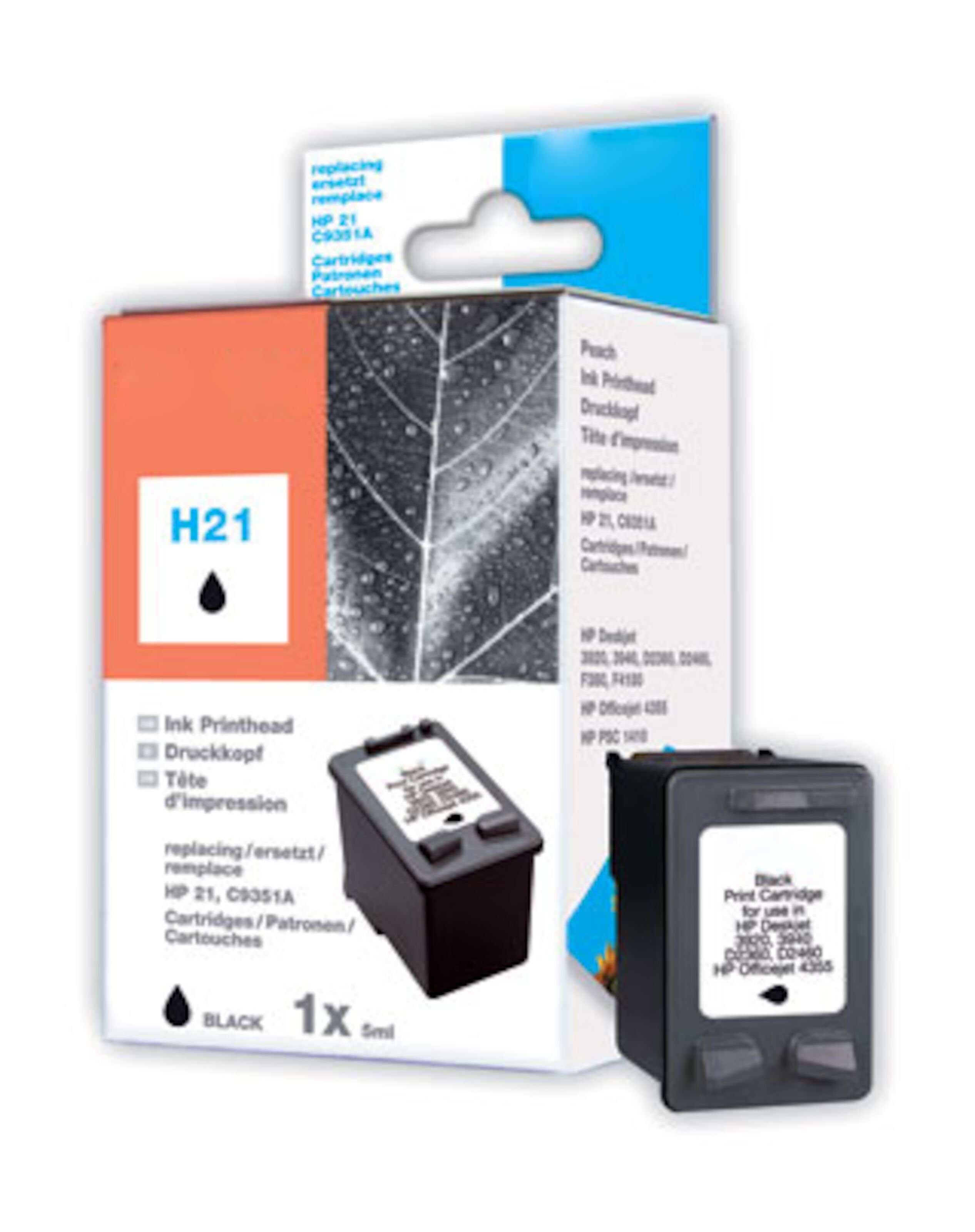 Peach Bläckpatron motsvarar HP 21XL Svart