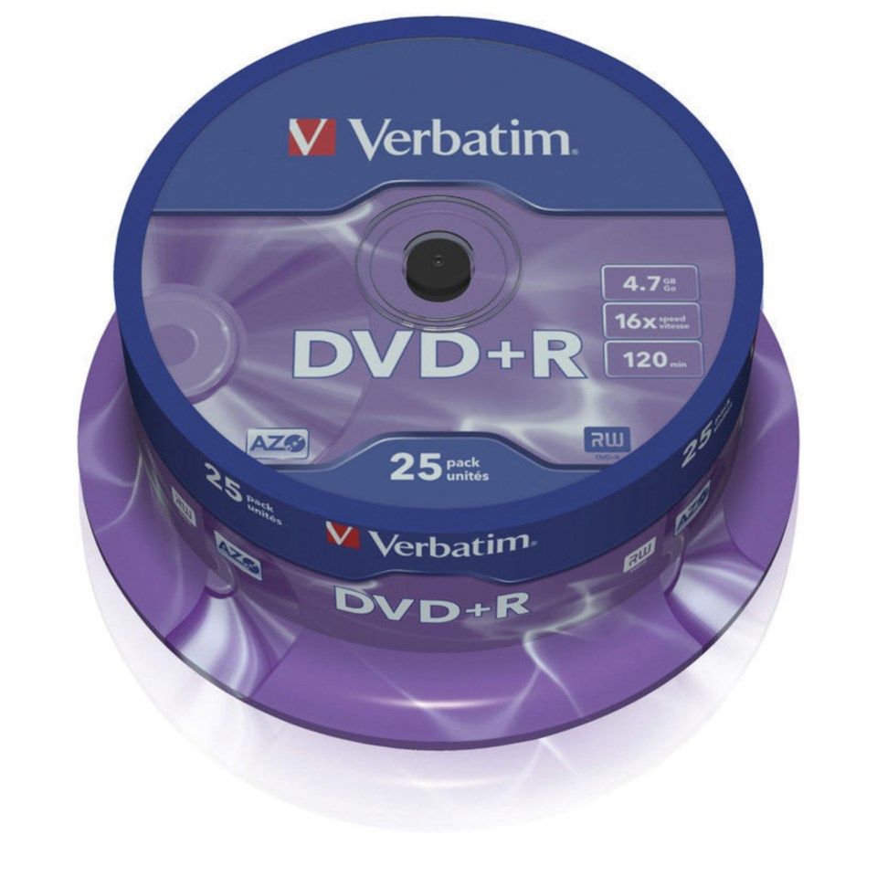 Verbatim DVD+R på spindel 25-pk.