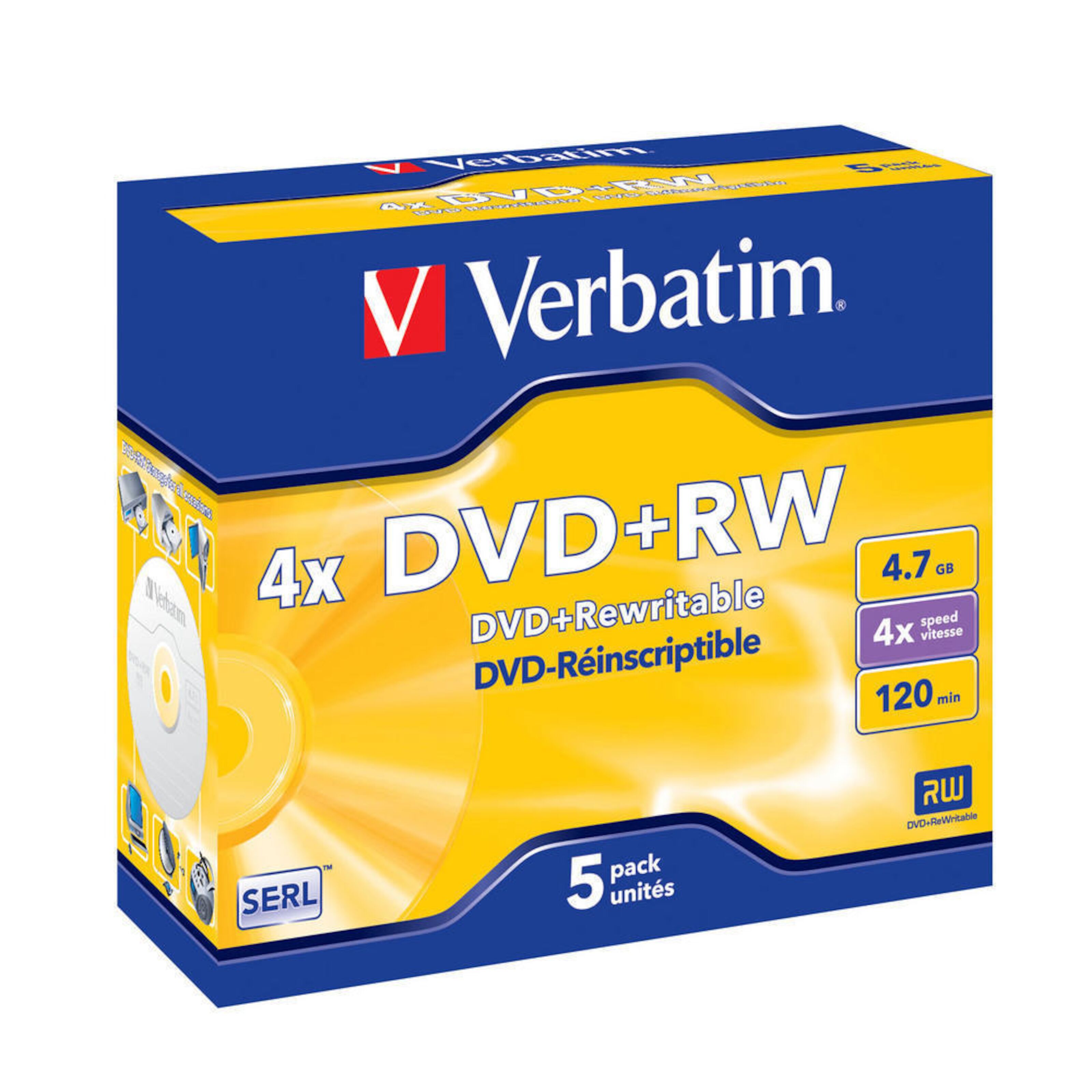 Verbatim Dvd Rw I Fodral 5 Pack Dvd Skivor Kjell Com