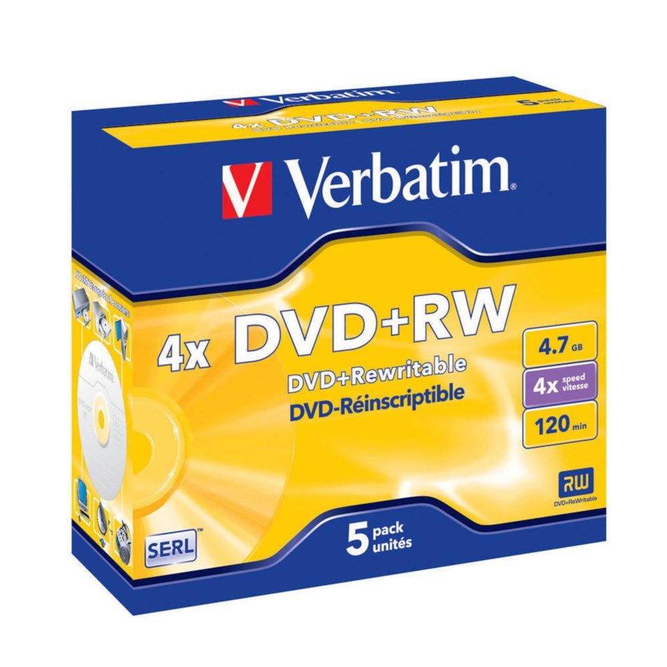 Verbatim DVD+RW i fodral 5-pack