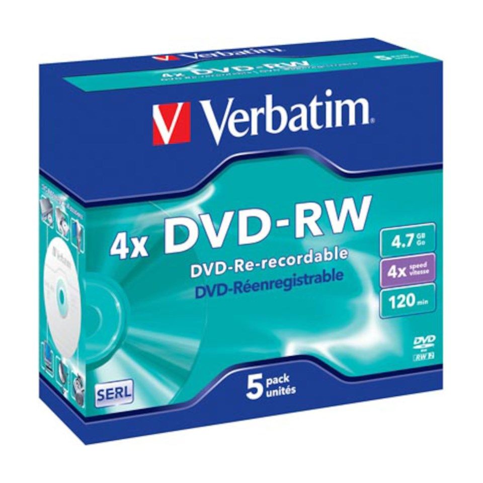 Verbatim DVD-RW i fodral 5-pack