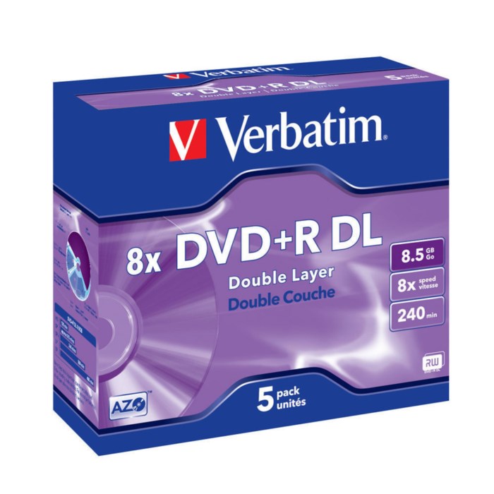 Verbatim DVD+R DL i fodral 5-pack