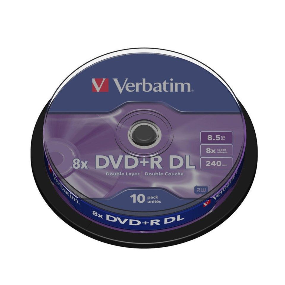 Verbatim DVD+R DL på spindel 10-pk.