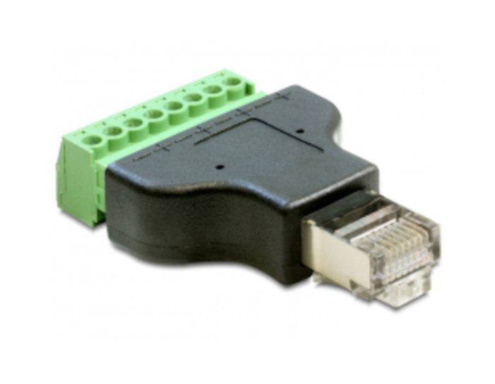 Terminalblock RJ45-hane. RJ45-kontakt med skruvplintar