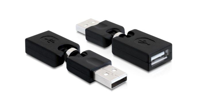 Roterbar vinkeladapter USB-hane till USB-hona