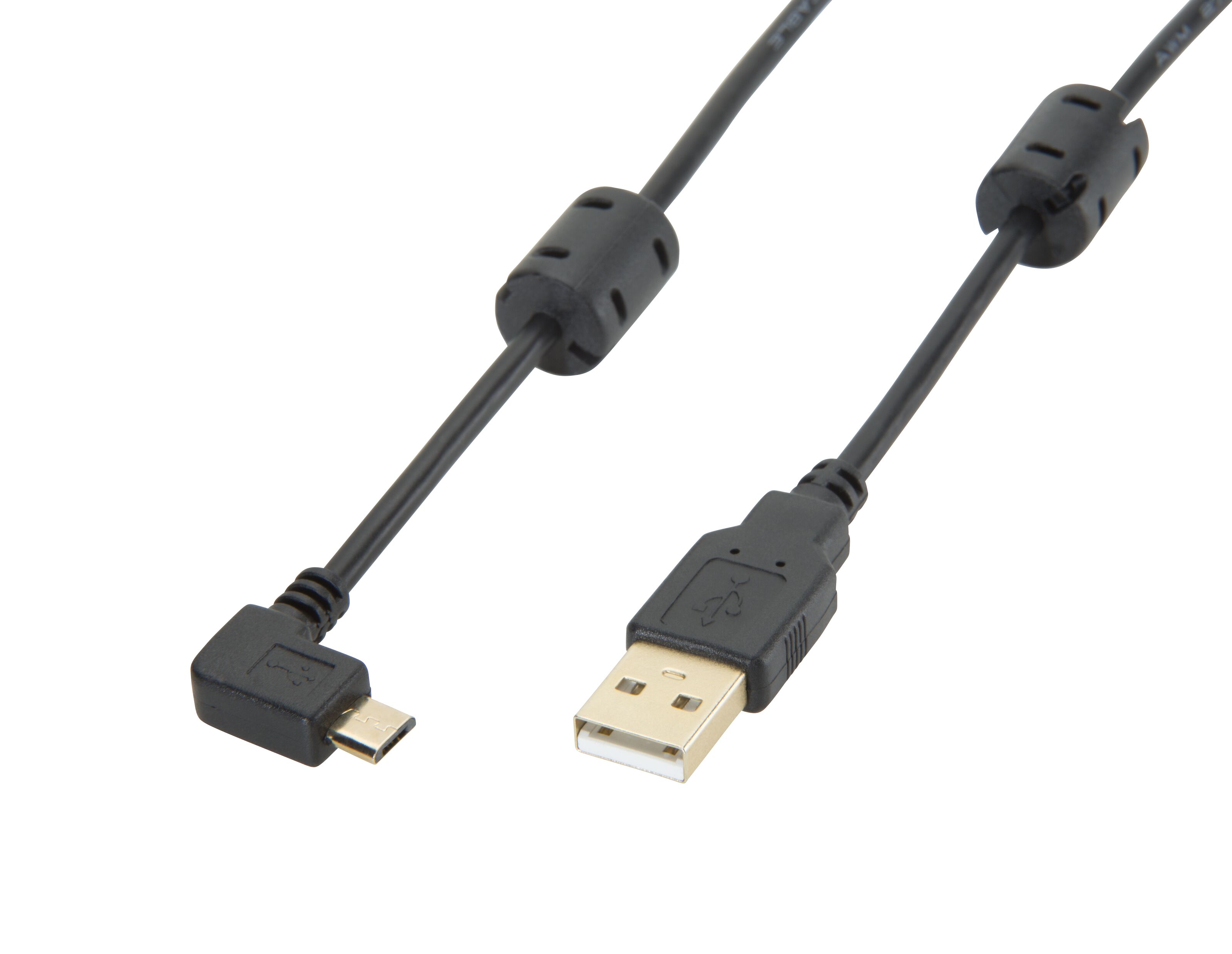 Micro-USB-kabel med vinklad kontakt 270º. USB 2.0-kabel