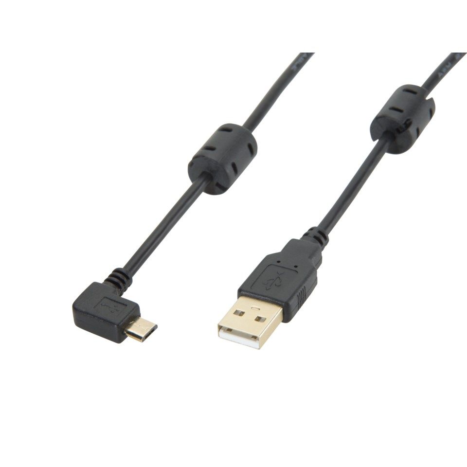 Micro-USB-kabel med vinklet kontakt 270º
