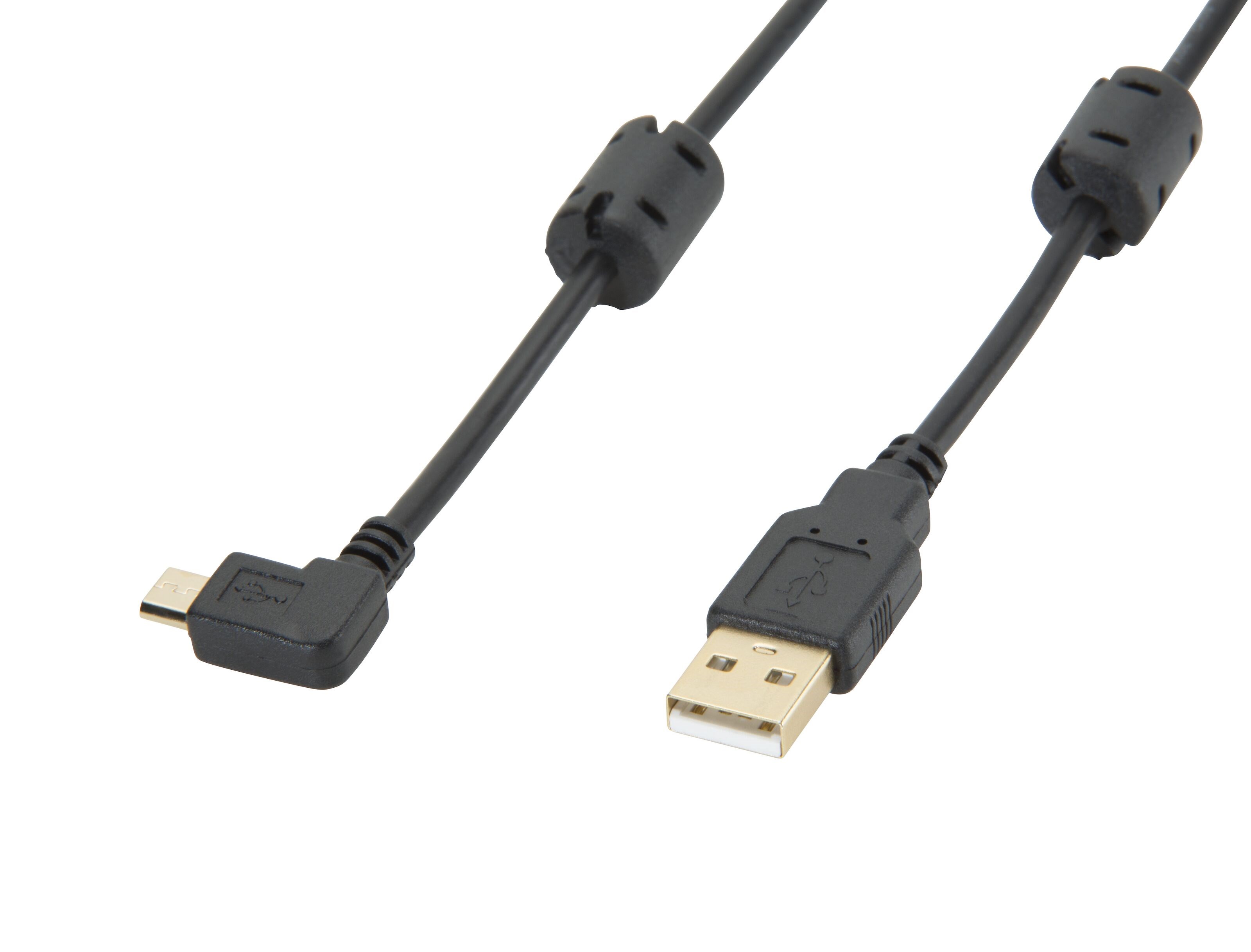 Micro-USB-kabel med vinklad kontakt - USB-kablar | Kjell.com