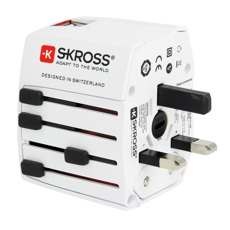Skross Ujordet universalreiseadapter med USB