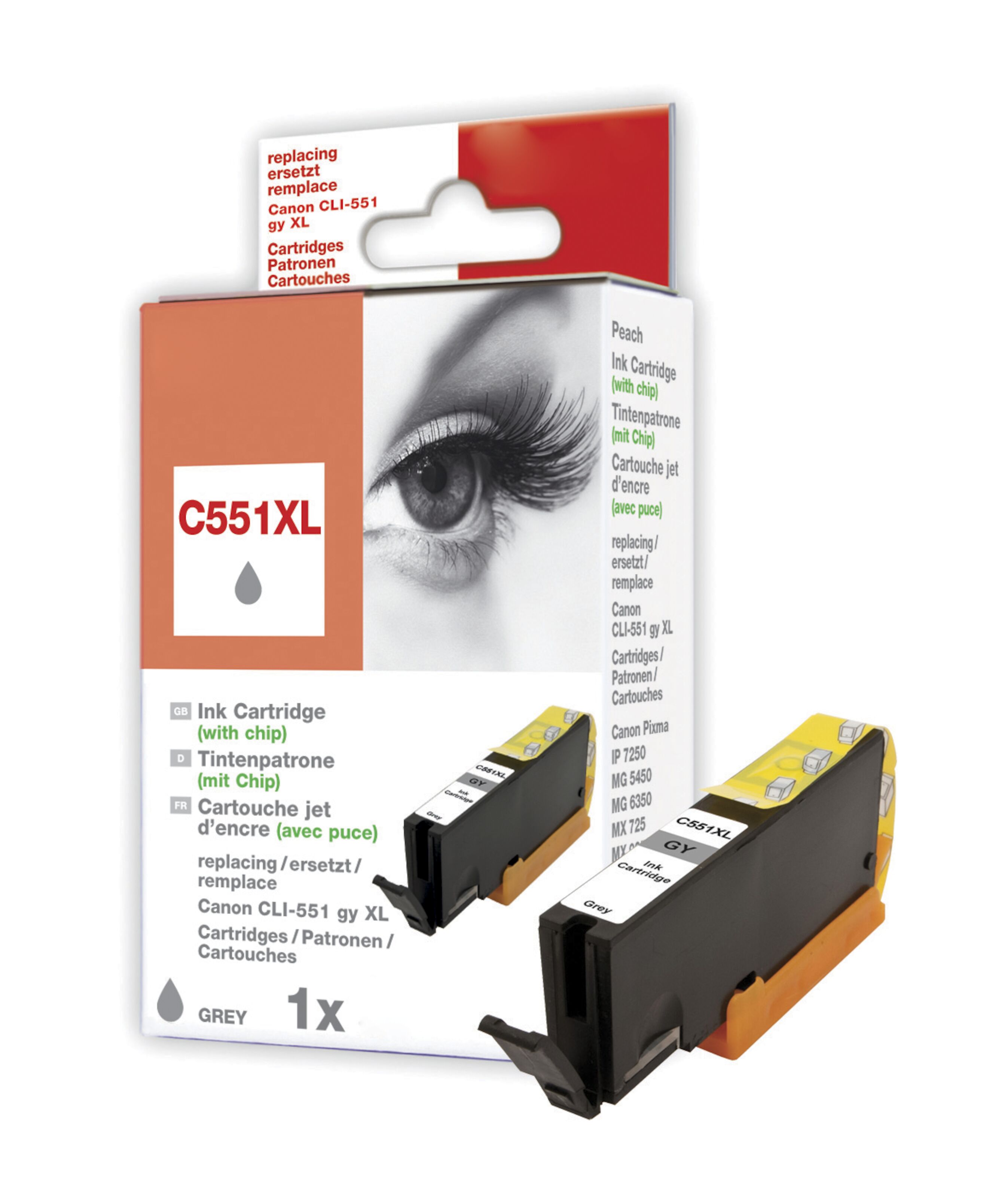 Peach CLI-551GY XL Blekkpatron - Grå
