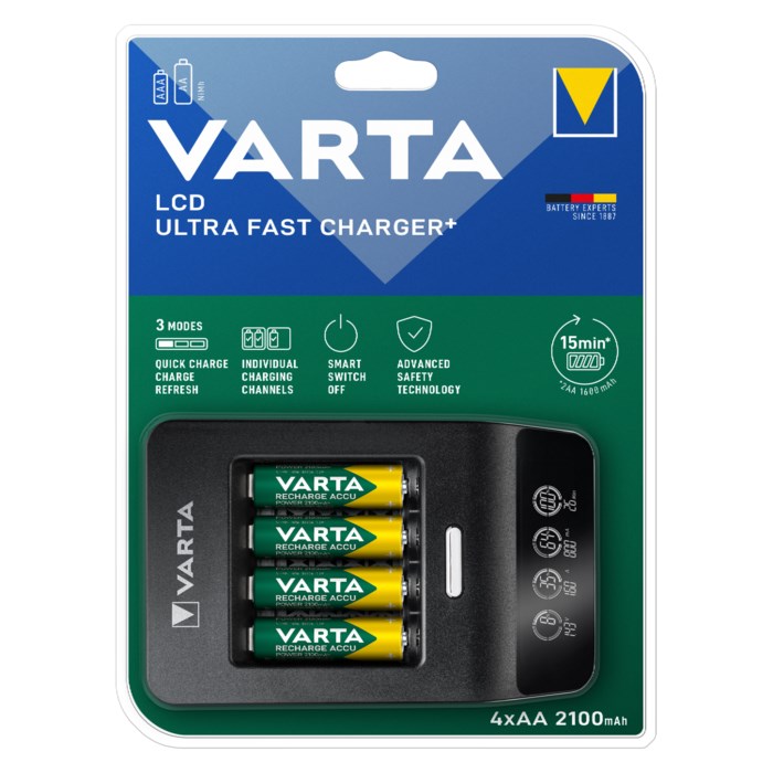 Varta Snabb batteriladdare med övervakning