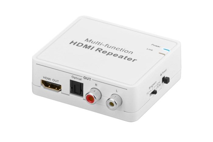 HDMI-extractor. Kombinerad repeater och ljuddelare för HDMI