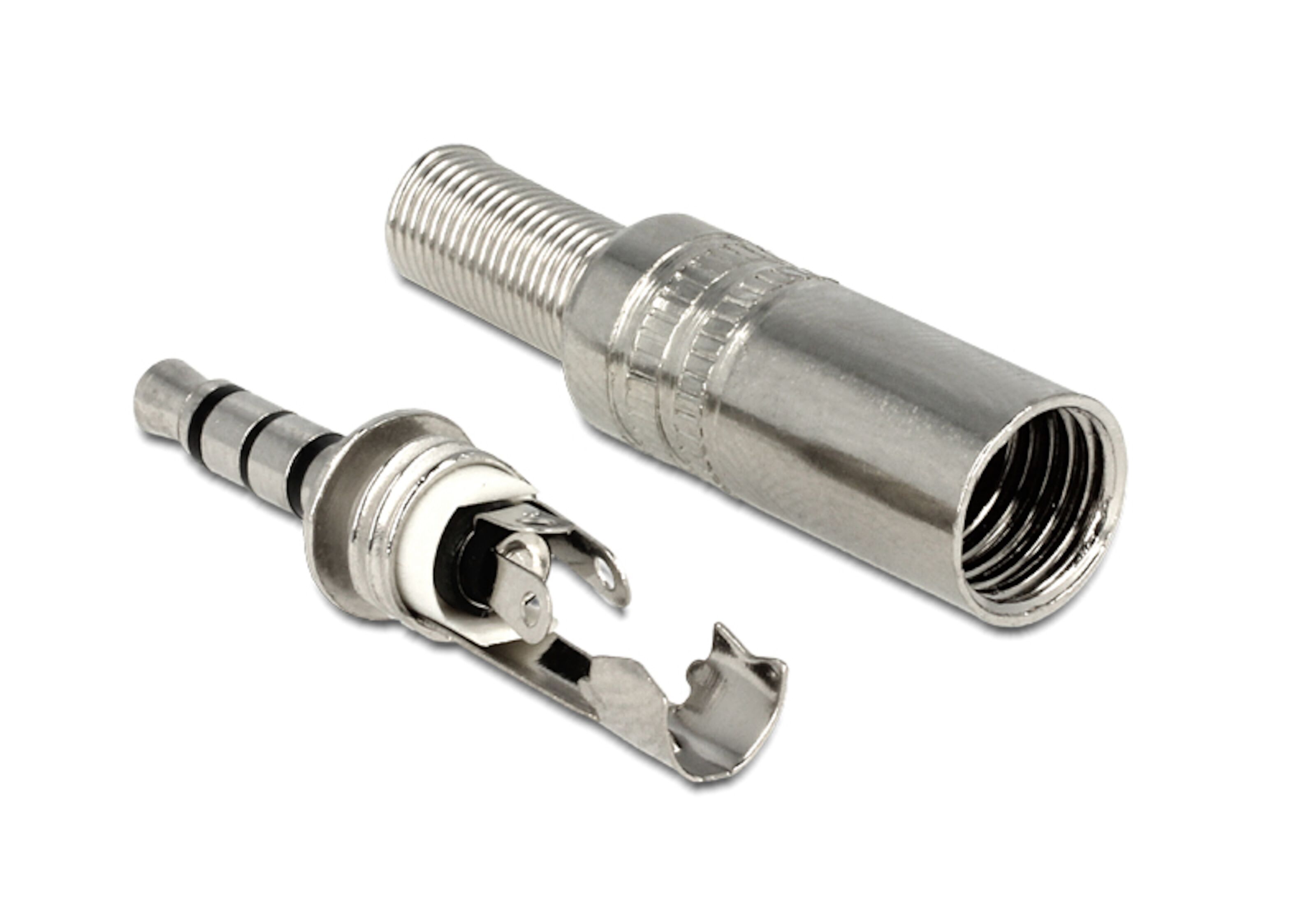 3,5 mm-kontakt i metall, hann, 4-pinners