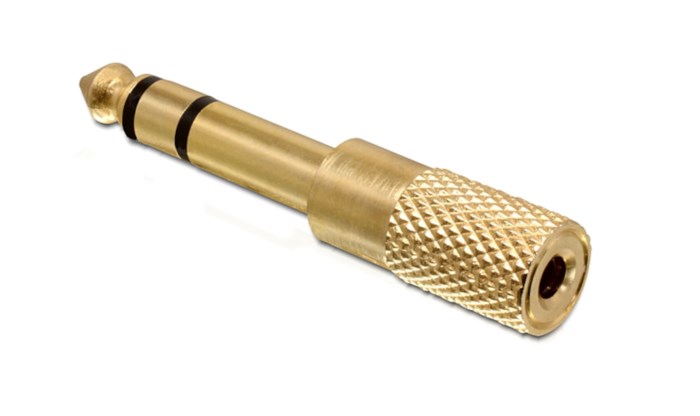 Ljudadapter 3,5 mm till 6,3 mm Stereo Guld