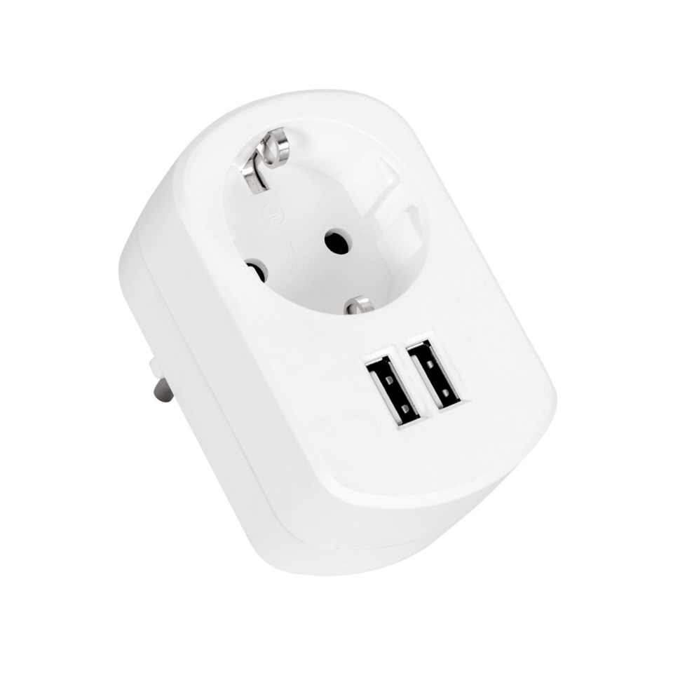 3,1 A USB laddare med genomgångsuttag 2 portar 3,1 A USB laddare med genomgångsuttag 2 portar