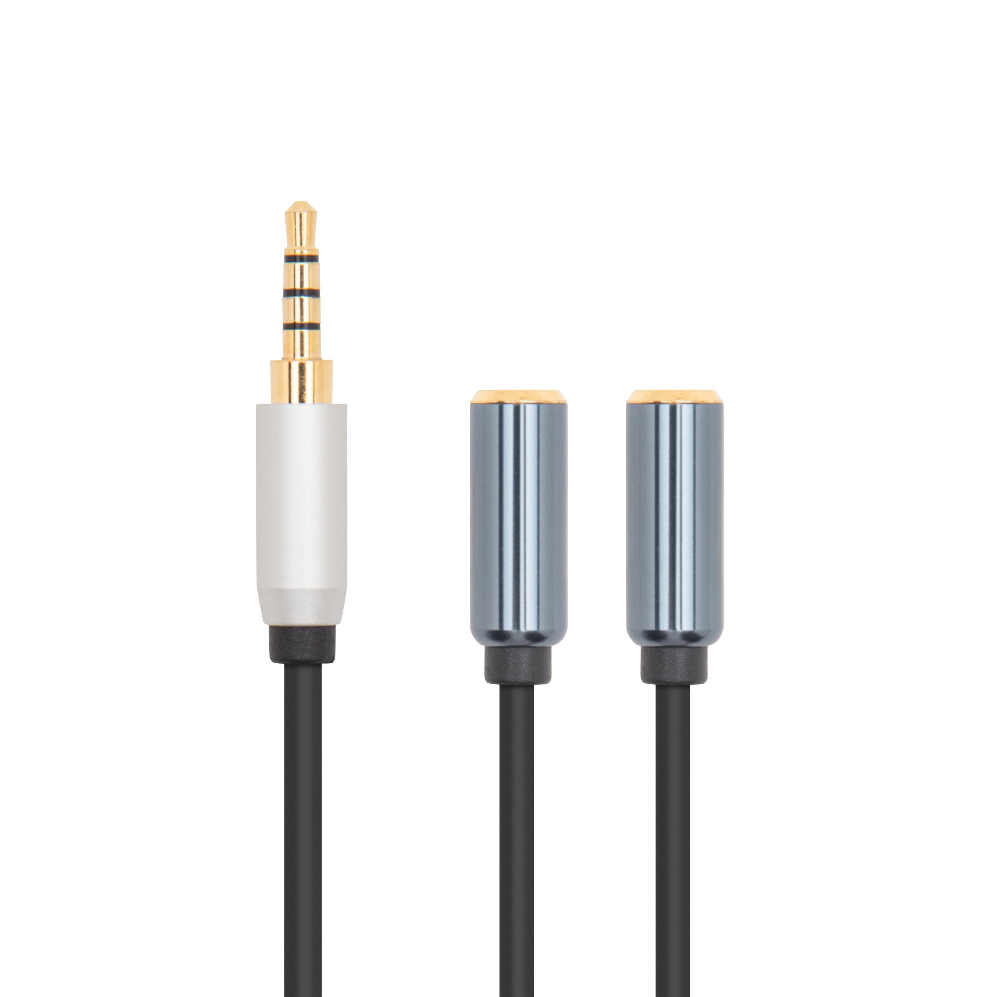 Linocell Forgreningskabel for 3,5 mm-kontakt Svart