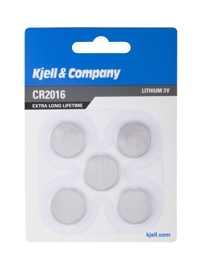 Kjell & Company Litiumbatteri CR2016 5-pk.