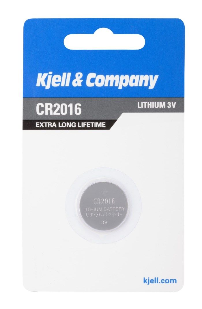 Kjell & Company Litiumbatteri CR2016. Litiumbatteri