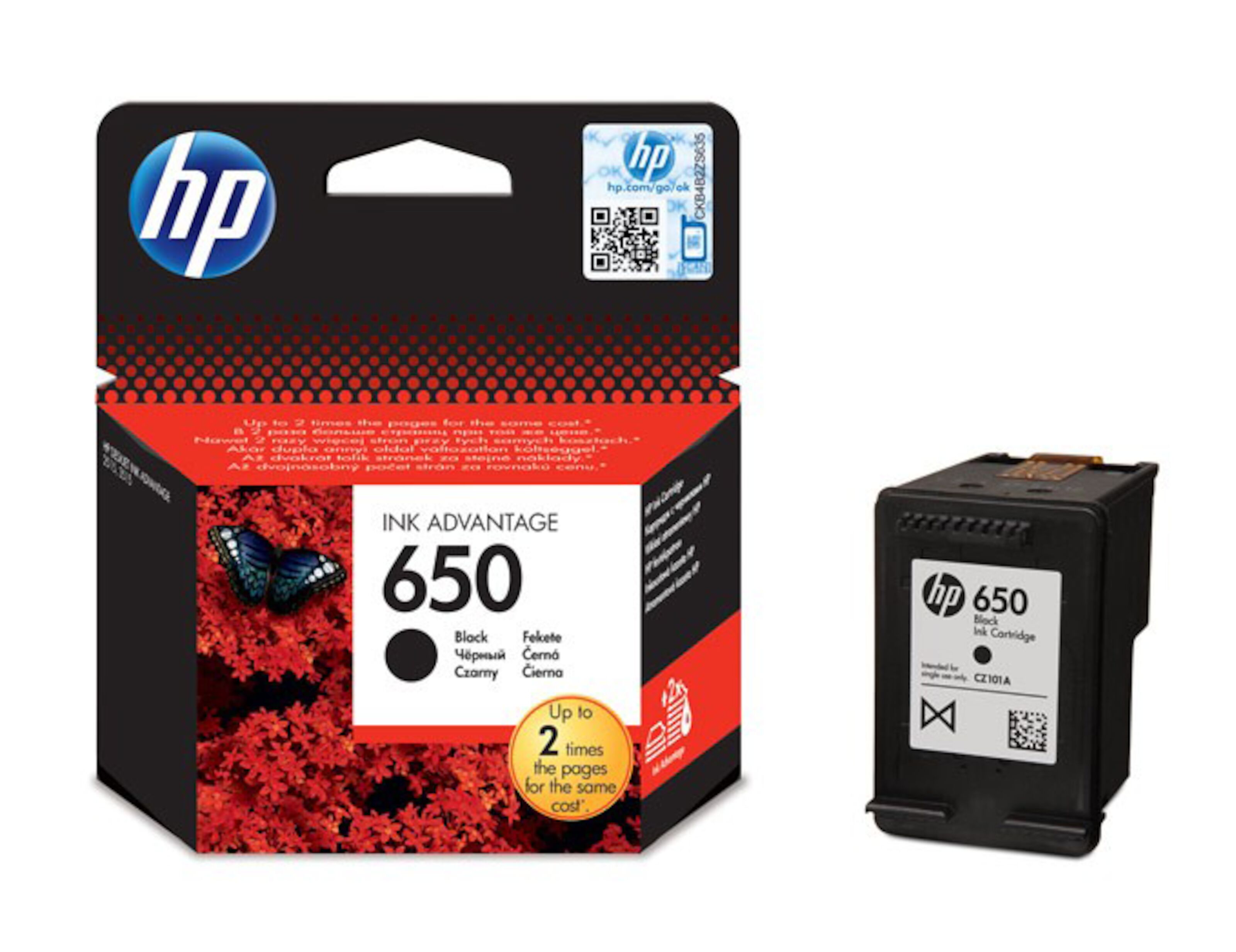 HP 650 Bläckpatron Svart