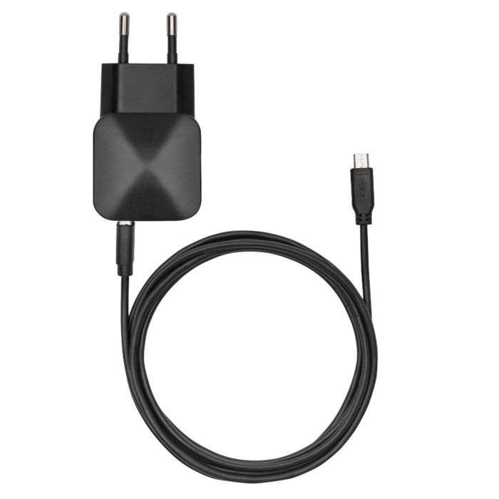 Linocell USB-laddare med Micro-USB-kabel 24 A Svart