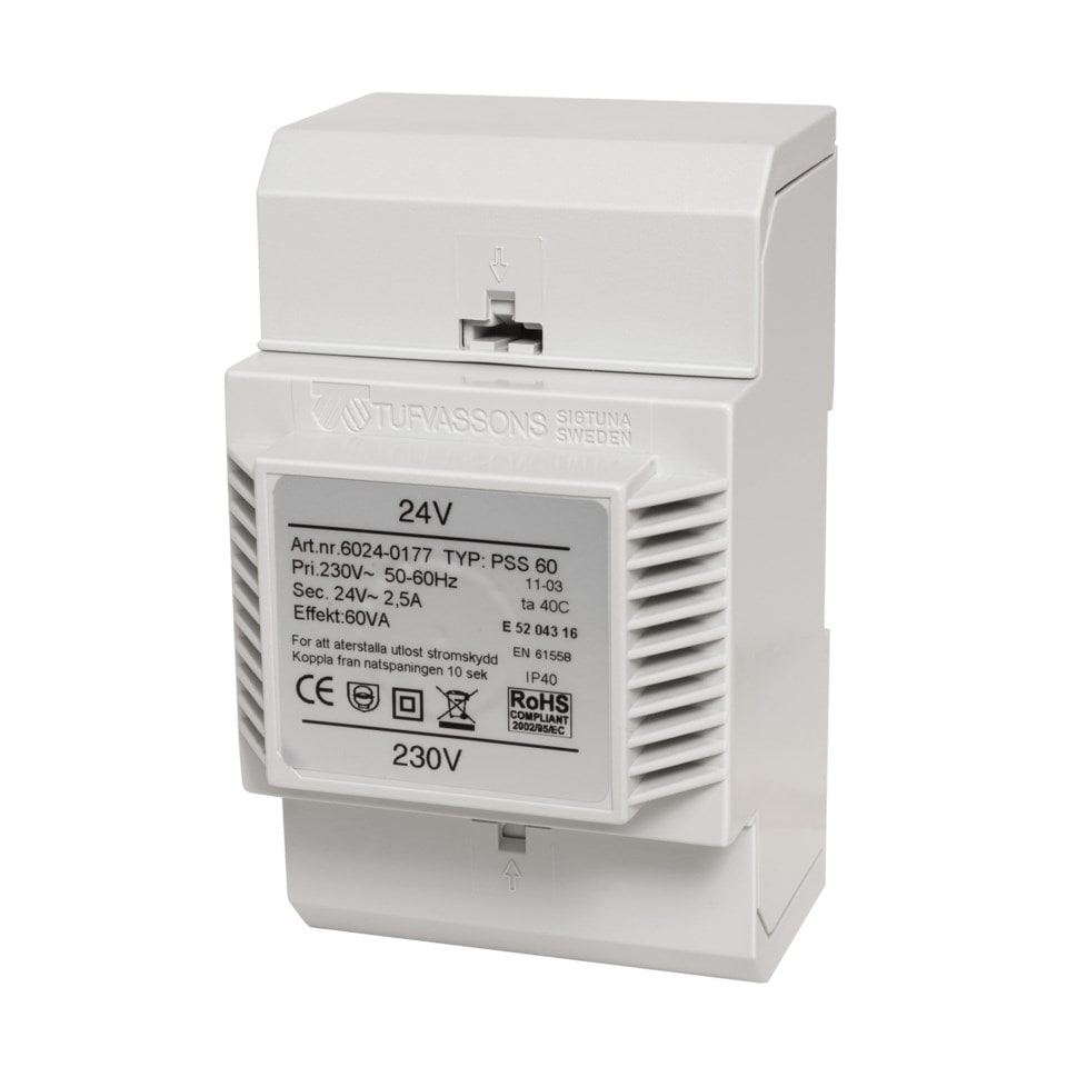 Tufvassons Installationstransformator 24 V (AC) 60 W