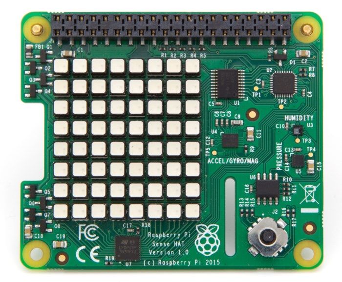 Raspberry Pi Sense HAT Sensorkort. HAT med sensorer för Raspberry Pi