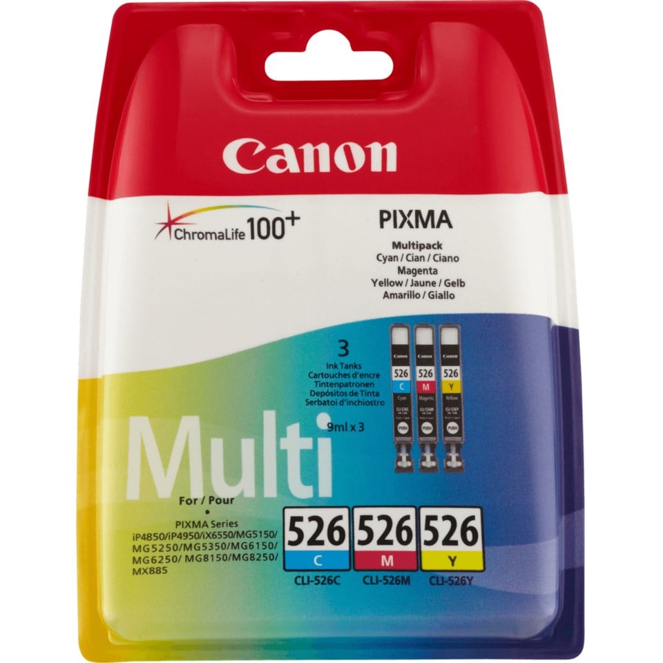Canon CLI-526 Blekkpatroner, 3-pakning