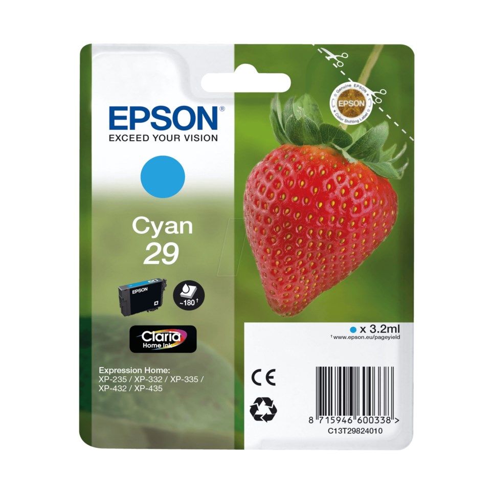 Epson T2982 Bläckpatron Cyan