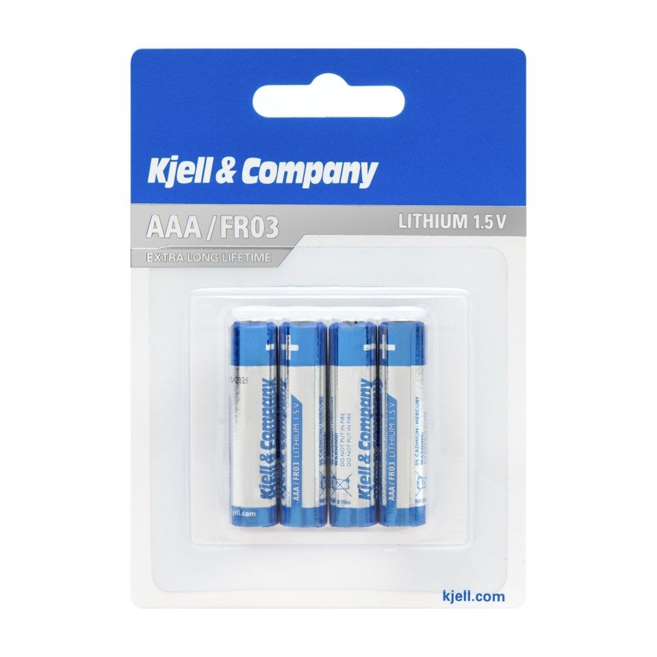 Kjell & Company AAA-litiumbatterier, 4-pk.