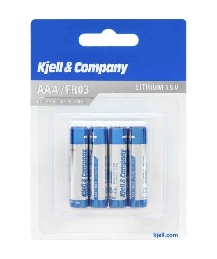 Kjell & Company AAA-litiumbatterier 4-pack