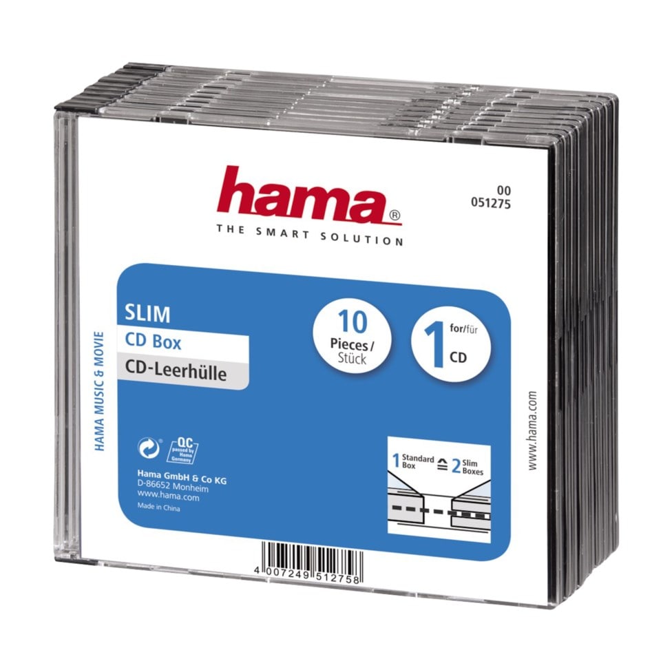CD-omslag slimcase, 10-pk.