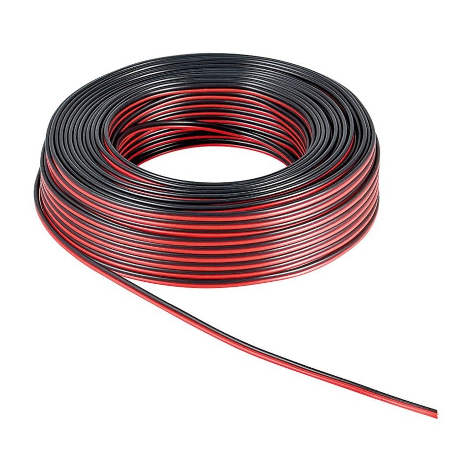 Høyttalerkabel 2,5 mm², svart/rød 10 m