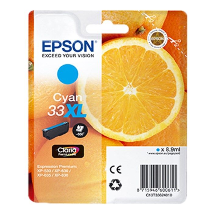 Epson T3362 Bläckpatron Cyan XL. Originalbläck för Epson-skrivare