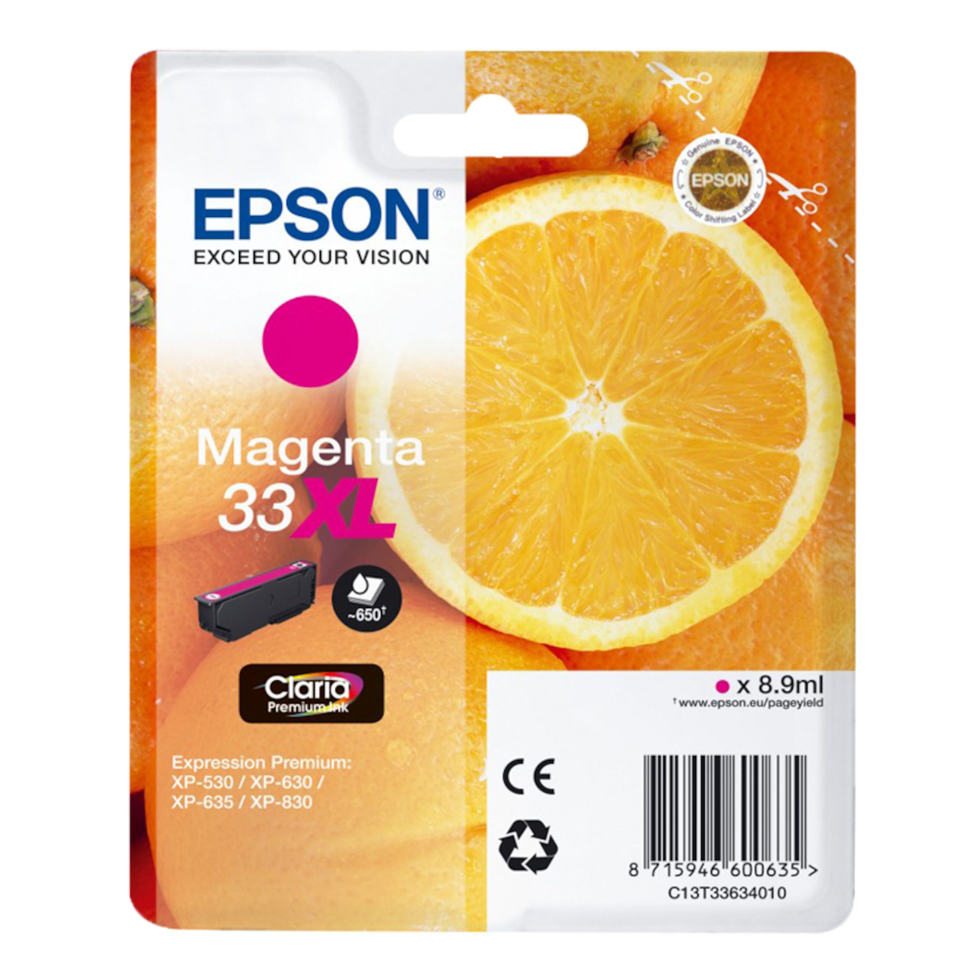 Epson T3363 blekkpatron, magenta XL