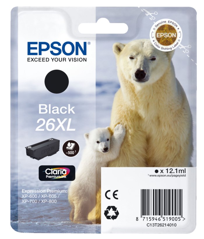 Epson T2621 XL Bläckpatron Svart