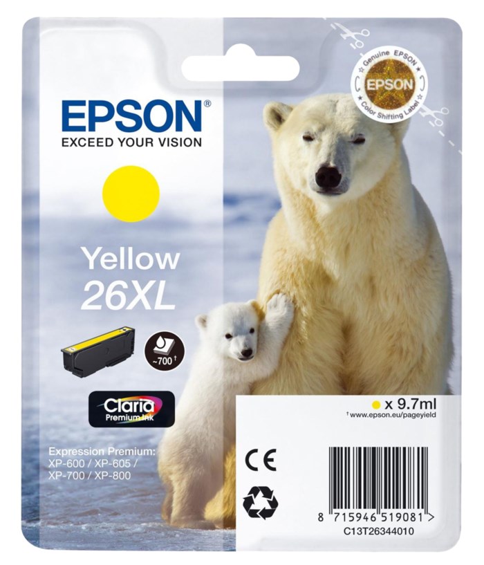 Epson T2634 XL Bläckpatron Gul. Originalbläck för Epson-skrivare