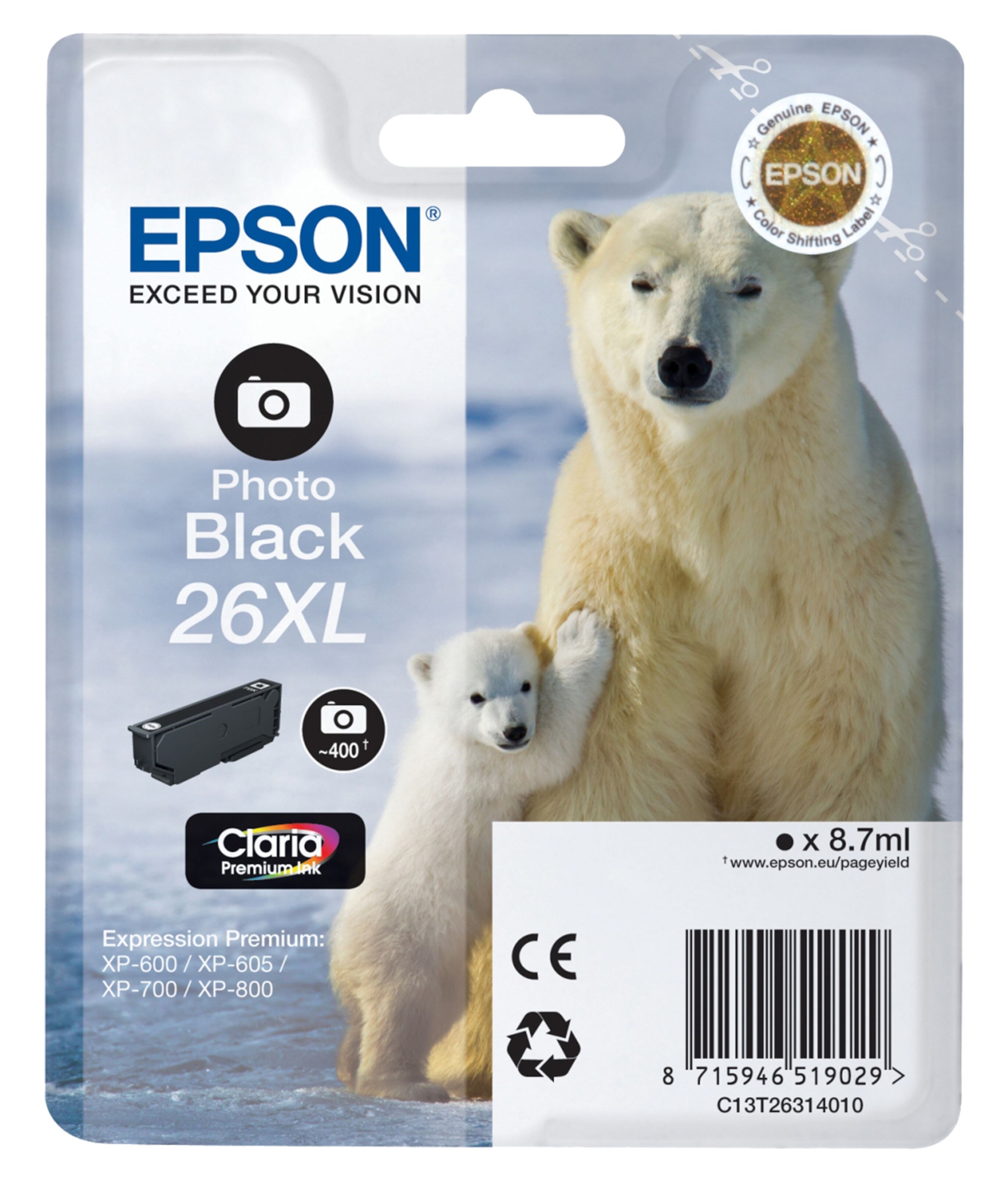 Epson T2631 XL Bläckpatron Fotosvart - Epson | Kjell & Company