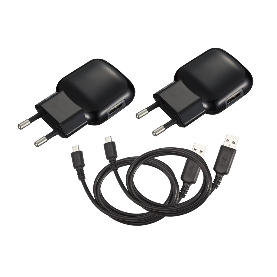 Linocell 2 pack USB laddare med Micro USB kabel 2,4 A Linocell 2 pack USB laddare med Micro USB kabel 2,4 A