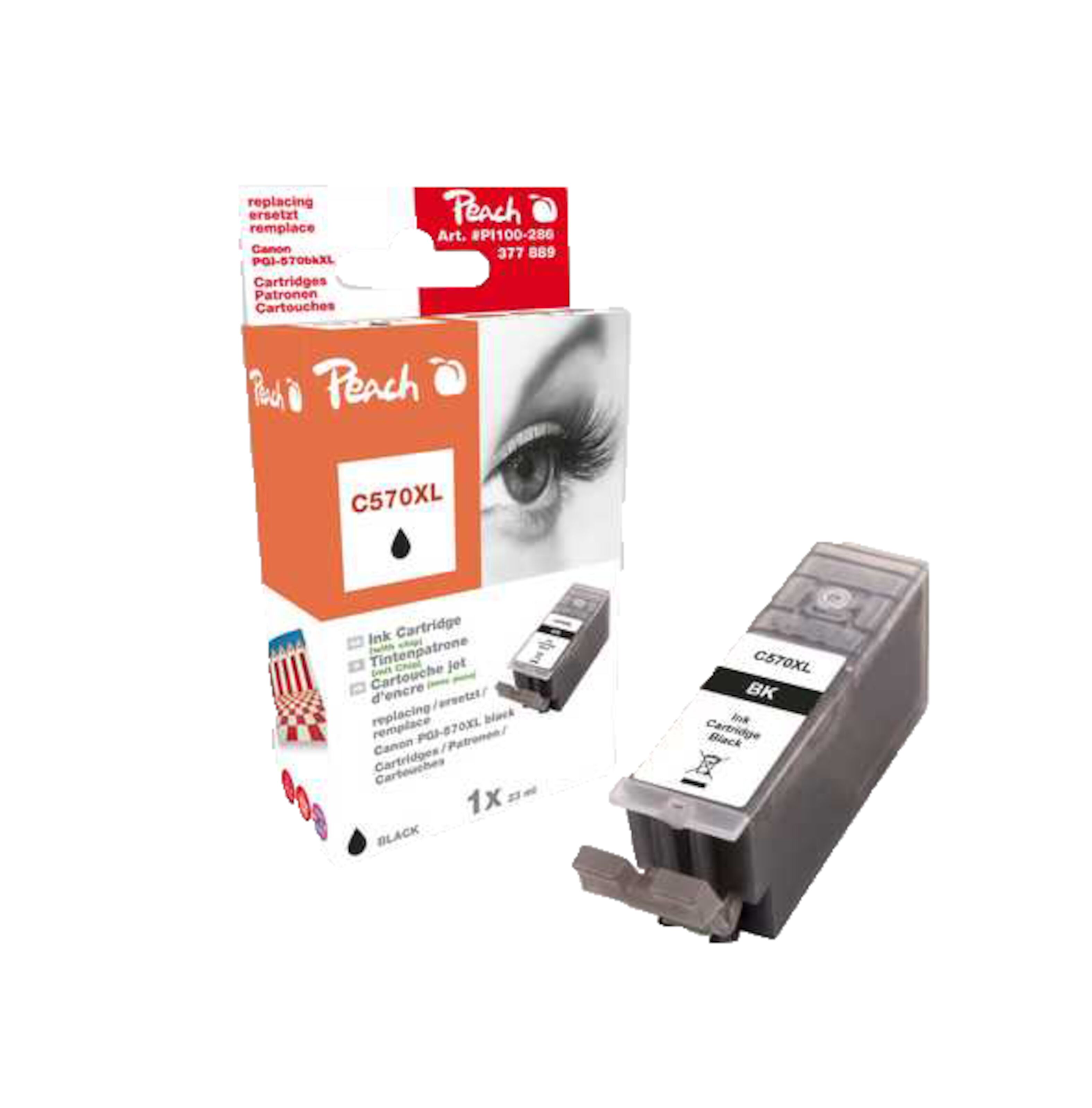 Peach PGI570 XL Blekkpatron, svart