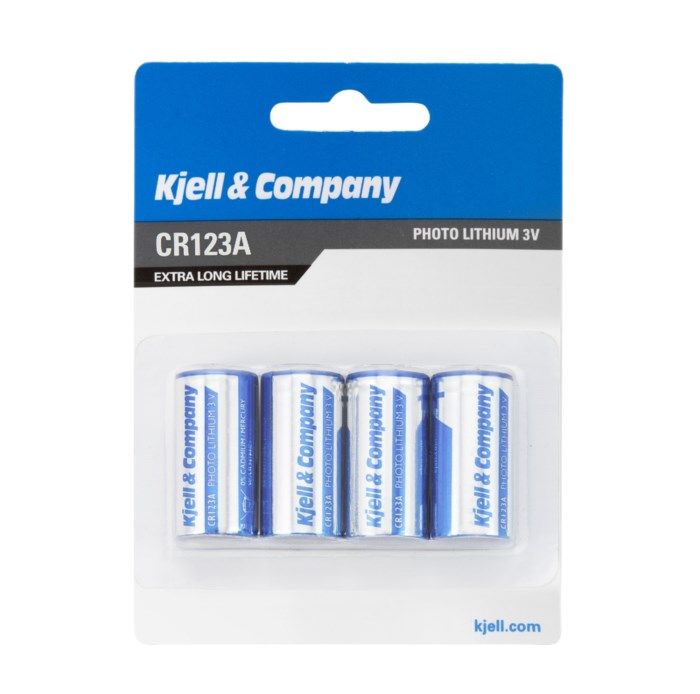 Kjell & Company CR123A Litiumbatteri 4-pack