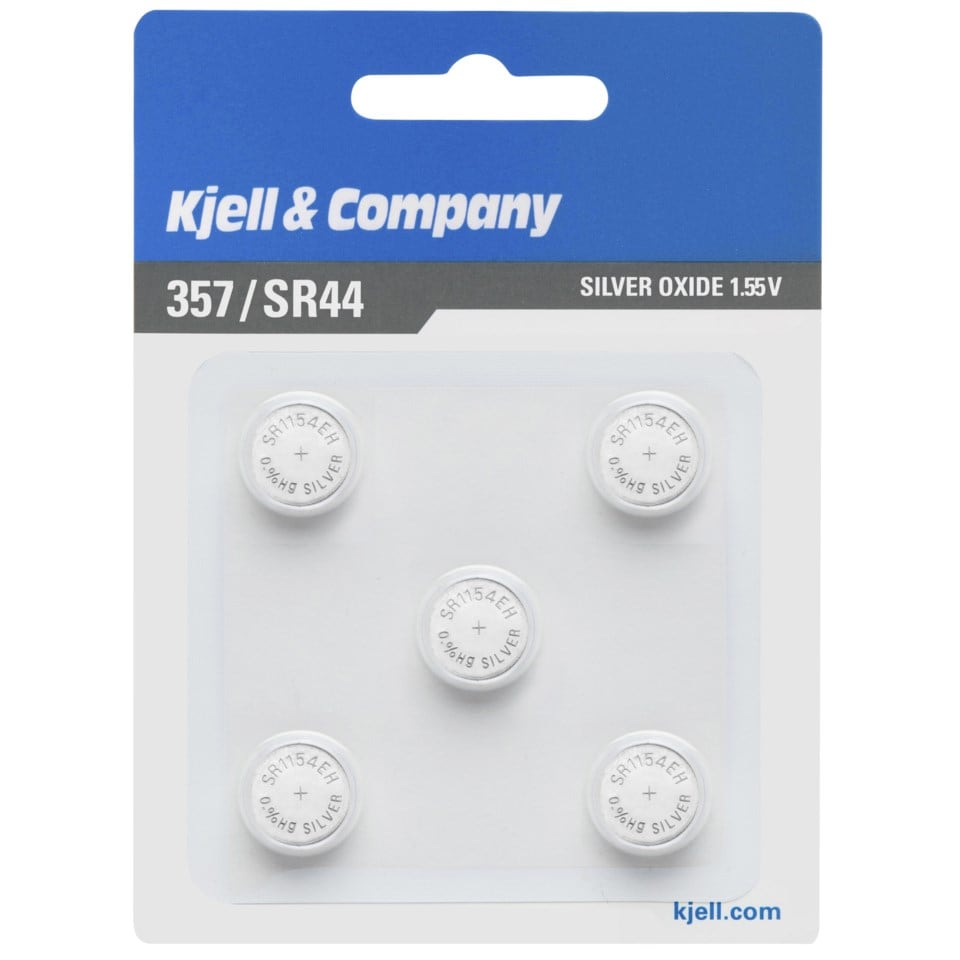 Kjell & Company Knappcellebatteri SR44 (357) 5-pk.