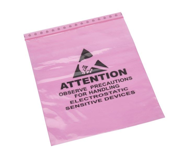 Luxorparts Antistatisk Pink Poly-påse 203×254 mm 50-pack