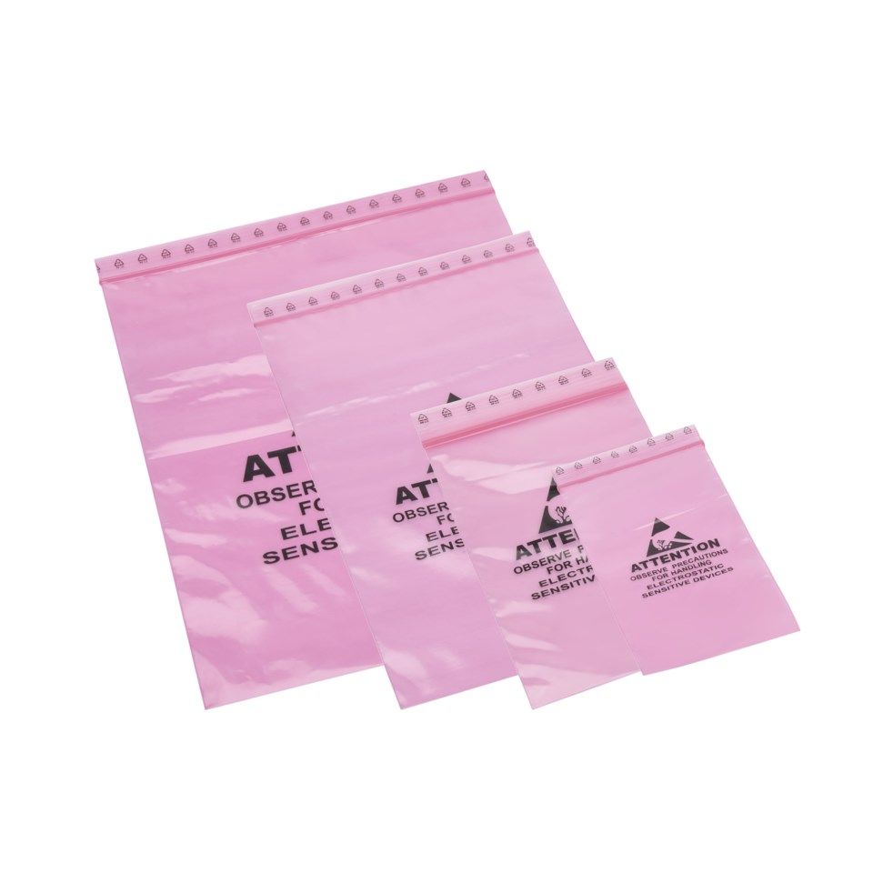 Luxorparts Antistatisk Pink Poly-påse 152x254 mm 50-pack