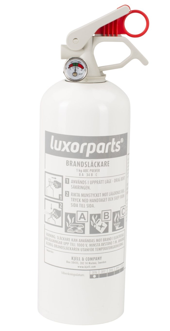 Brandsläckare med pulver 1 kg Vit